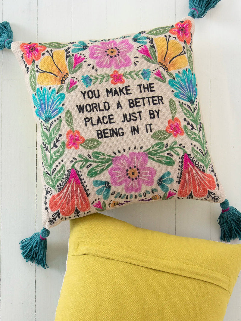 Natural Life® Boho Cotton Tassel Pillow - World Better