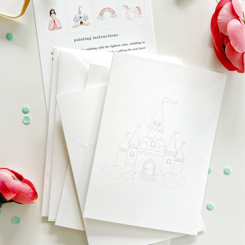 emily lex studio - Fairytale paintable watercolor notecard set
