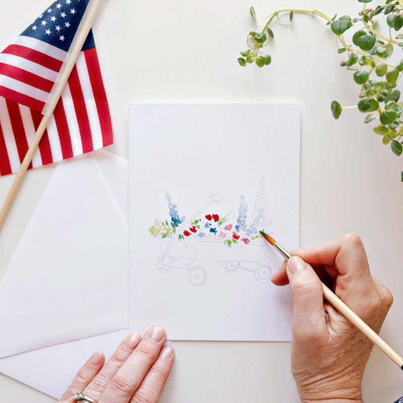 emily lex studio - Americana paintable watercolor notecard set