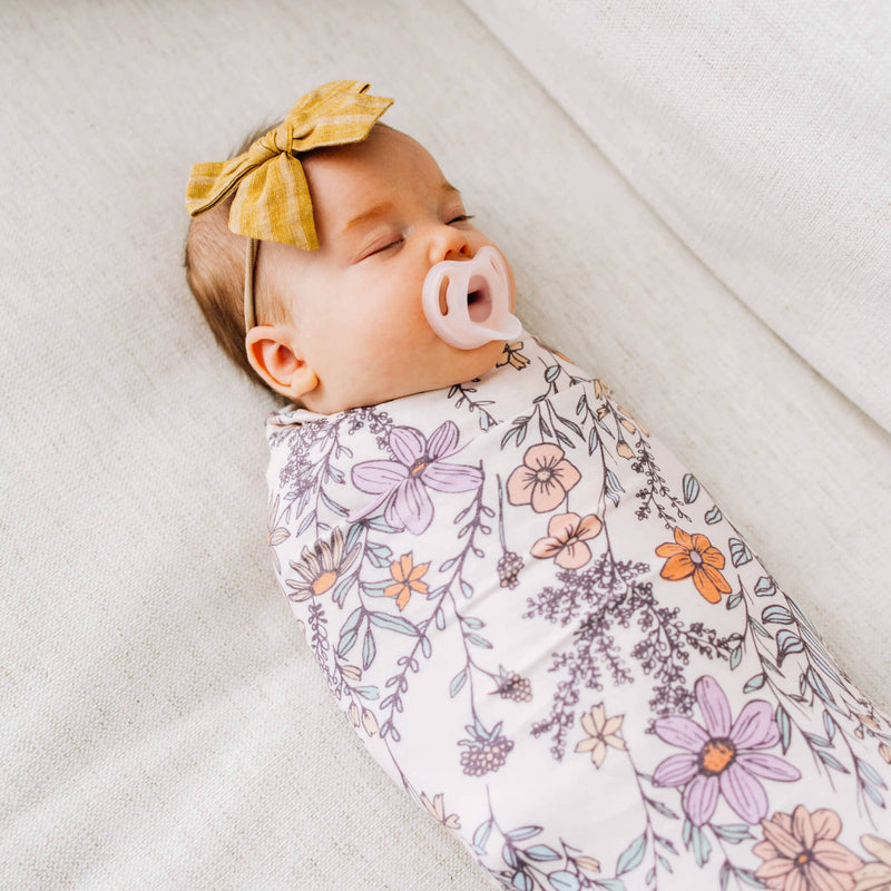 Copper Pearl - Knit Swaddle Blanket - Flora