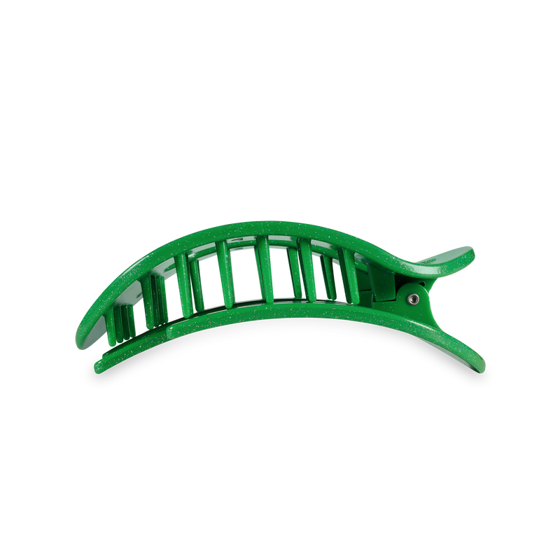 TELETIES - Round Flat Hair Clip | Medium | Shamrock Shimmer