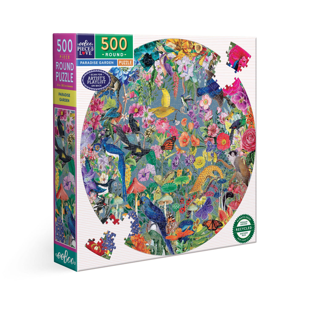 eeBoo - Paradise Garden 500 Piece Round Puzzle
