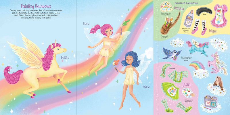 Peter Pauper Press - Unicorns Sticker Doll Dress-Up Book