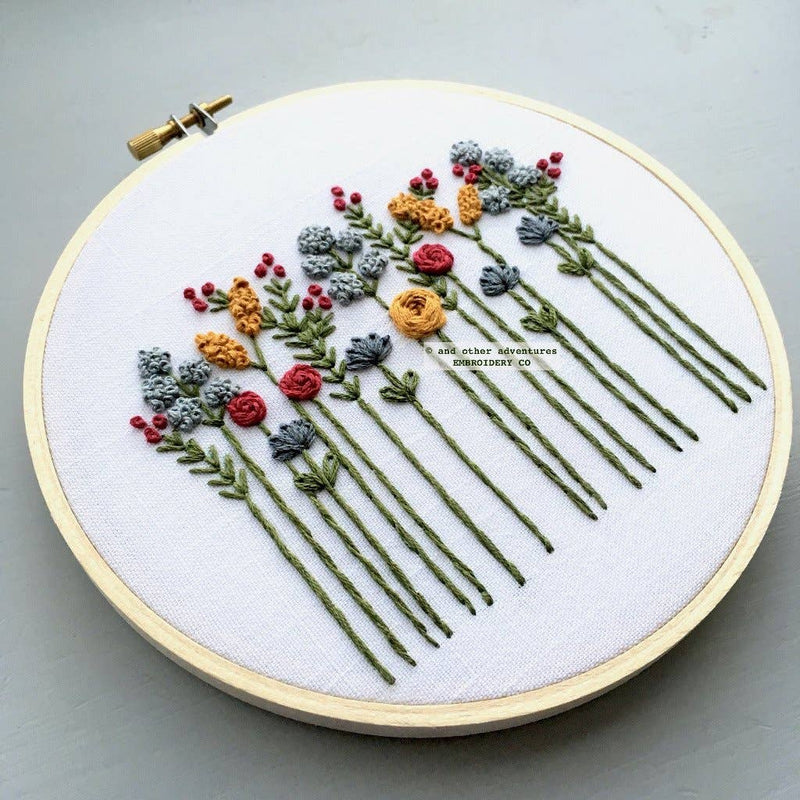 And Other Adventures Embroidery Co - Beginner Embroidery Kit - Wildflowers - November Skies