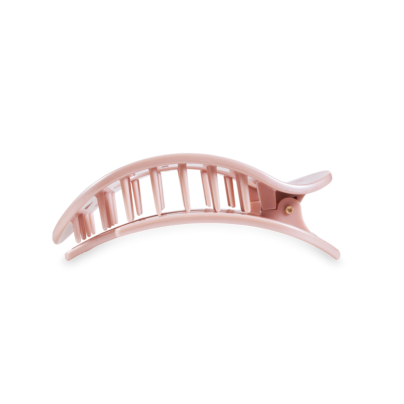 TELETIES - Round Flat Hair Clip | Medium | Pearly Pink