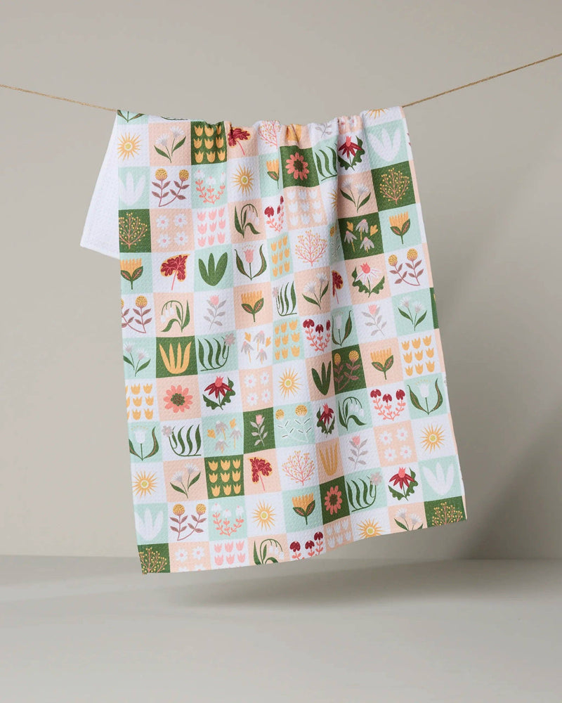Geometry - Patchwork Garden Tea Towel
