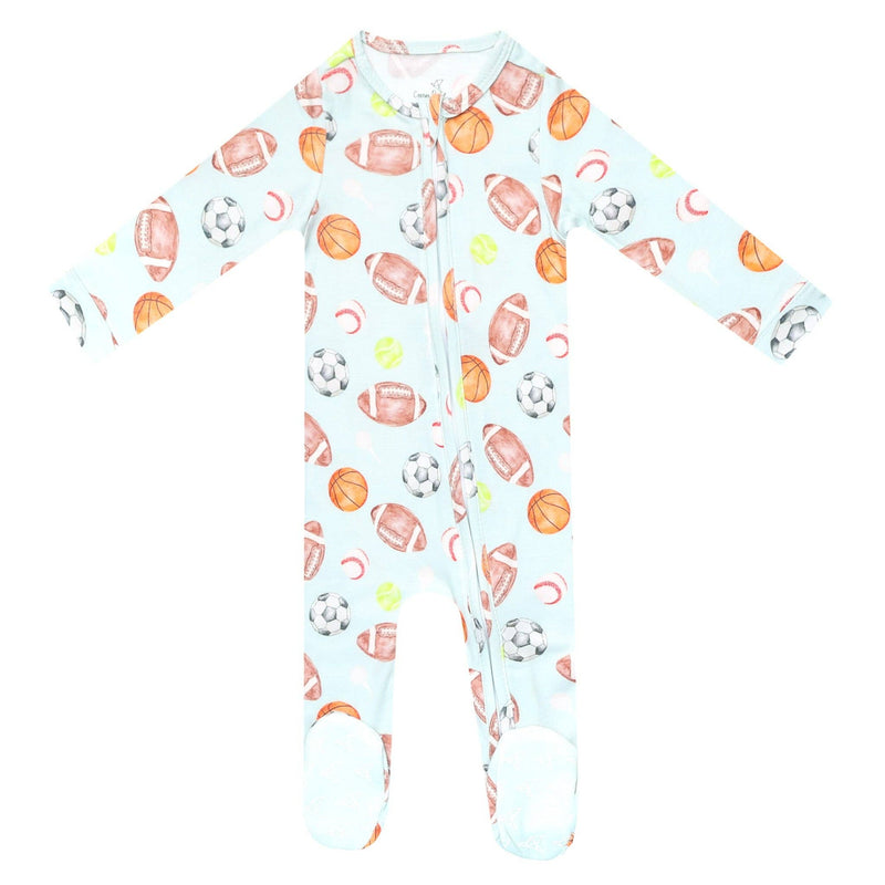 Copper Pearl - Zip-Up Footie Pajama - Sports Medley
