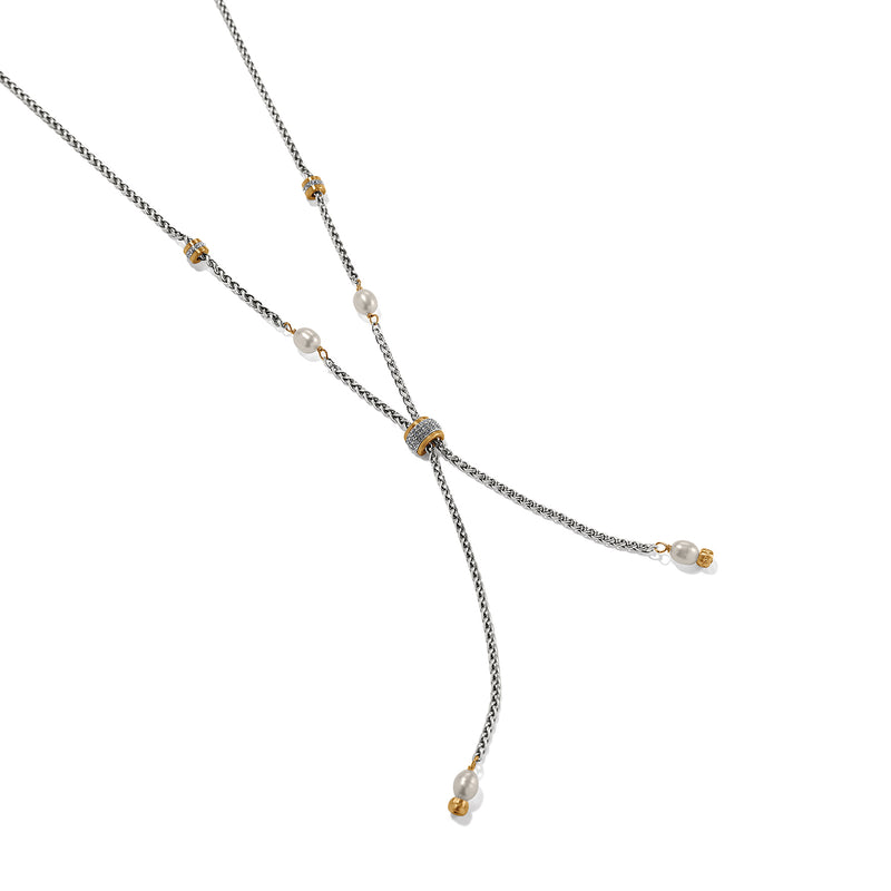 Brighton Meridian Petite Pearl Two Tone Y Necklace