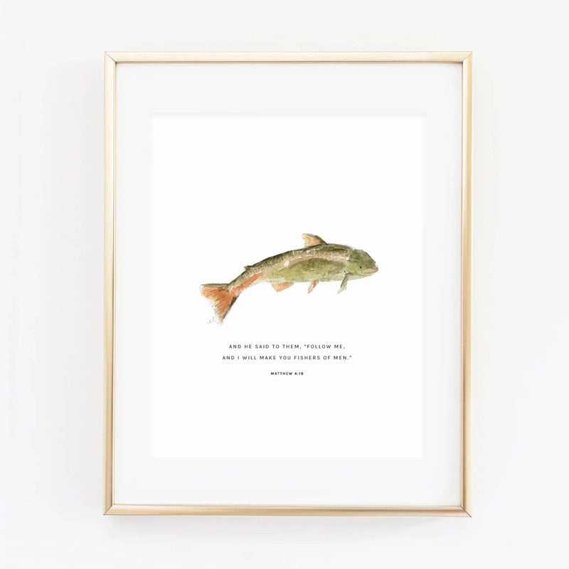emily lex studio - Matthew 4:19 fish scripture print
