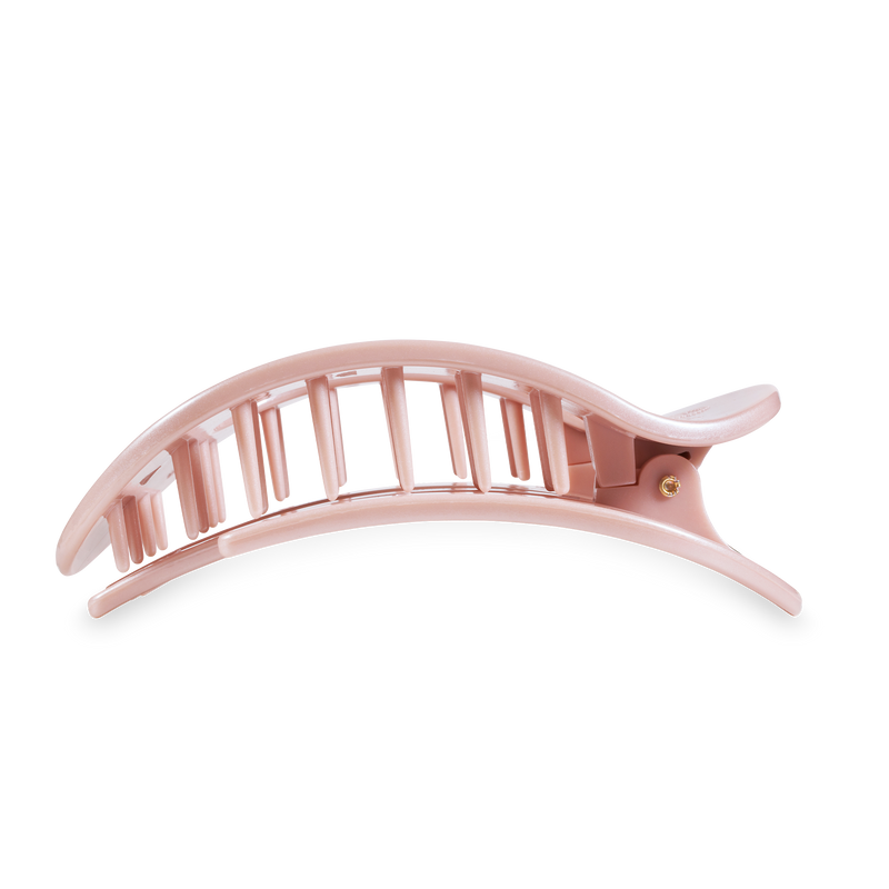 TELETIES - Round Flat Hair Clip | Large | Pearly Pink