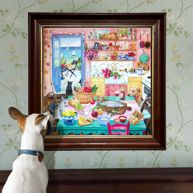 eeBoo - Pink Kitchen 1000  Piece Square Puzzle
