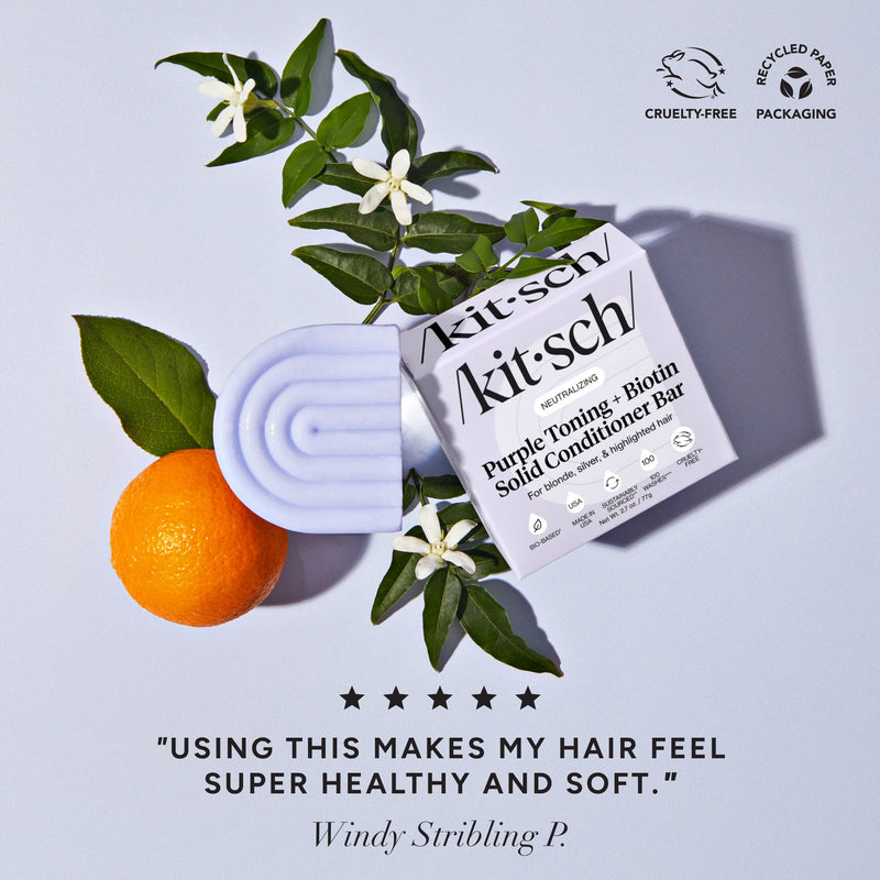 KITSCH - Purple Toning Shampoo & Conditioner Bar Combo for Color-Treated & Grey Hair