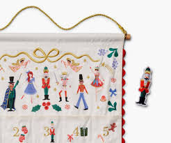 RIFLE PAPER CO. Nutcracker Embroidered Hanging Advent Calendar