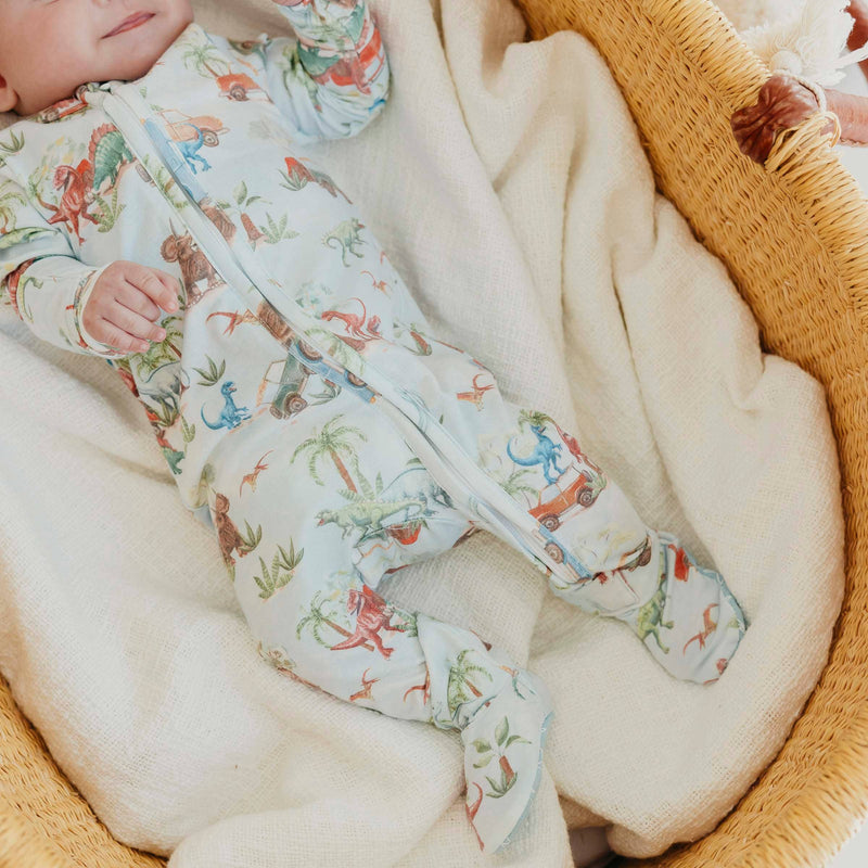 Copper Pearl - Zip-Up Footie Pajama - Dino Explorer