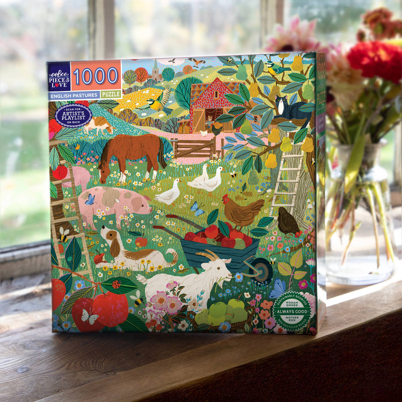 eeBoo - English Pastures 1000 Piece Puzzle