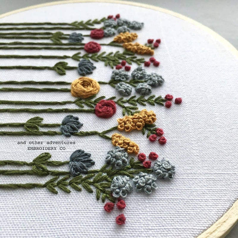 And Other Adventures Embroidery Co - Beginner Embroidery Kit - Wildflowers - November Skies