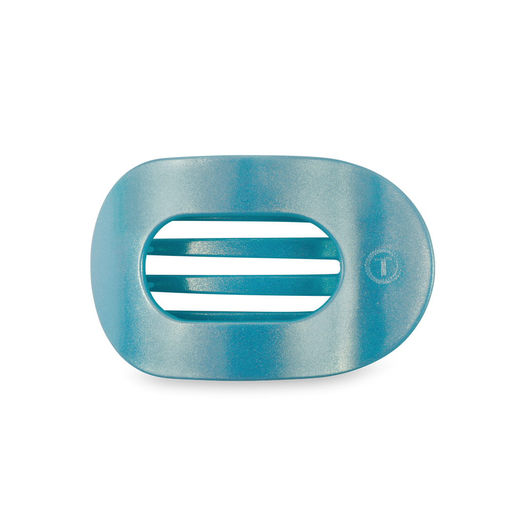 TELETIES - Round Flat Hair Clip | Medium | Blue Seas