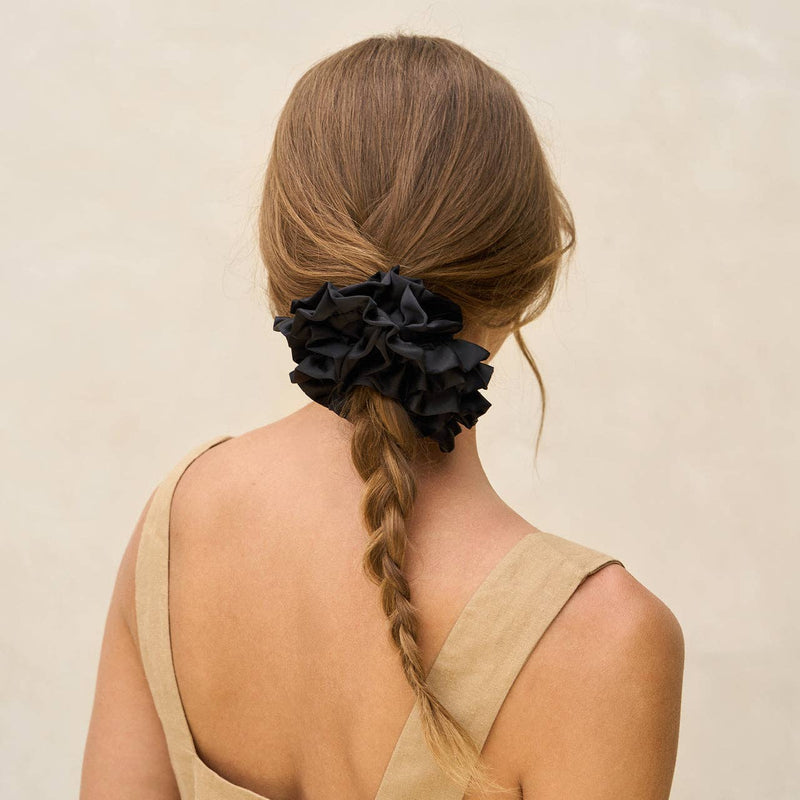 KITSCH - Black Ruffle Scrunchie