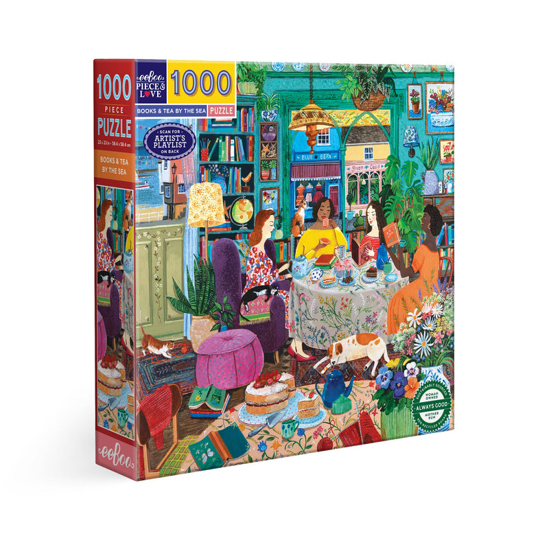 eeBoo - Books & Tea By the Sea 1000 Piece Puzzle