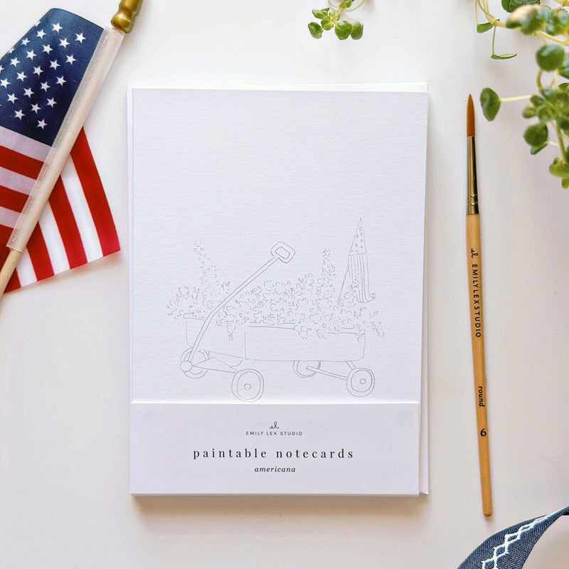 emily lex studio - Americana paintable watercolor notecard set