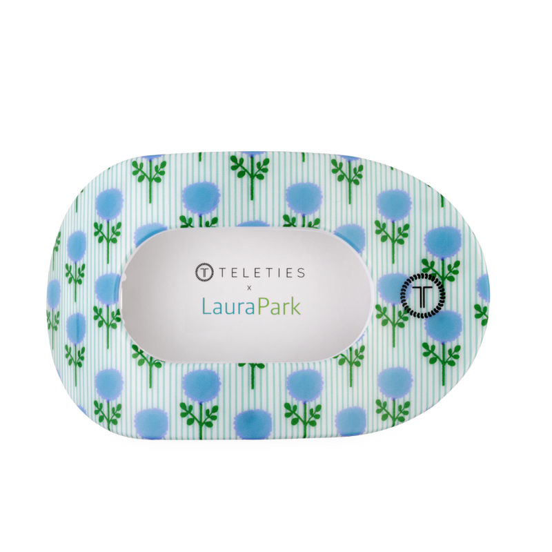 TELETIES - Blue Marigold | Large | Flat Round Hair Clip