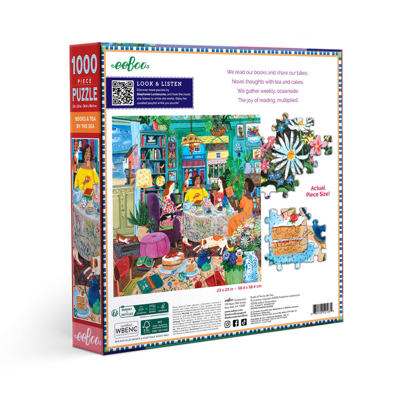 eeBoo - Books & Tea By the Sea 1000 Piece Puzzle