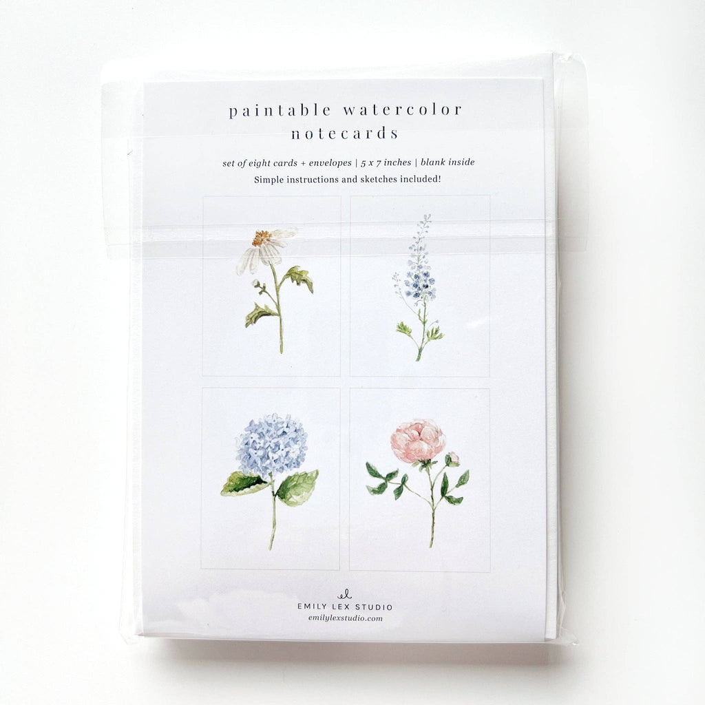 emily lex studio - Garden flowers paintable notecards