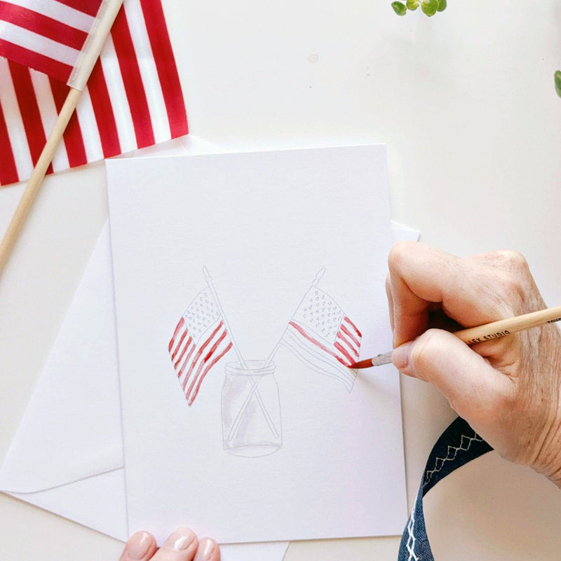 emily lex studio - Americana paintable watercolor notecard set