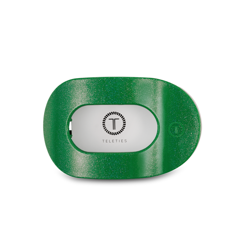 TELETIES - Round Flat Hair Clip | Medium | Shamrock Shimmer
