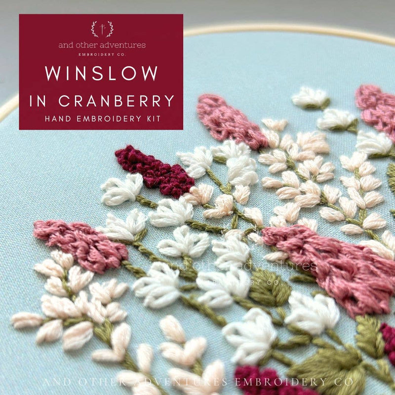 And Other Adventures Embroidery Co - Hand Embroidery Kit - Winslow in Cranberry