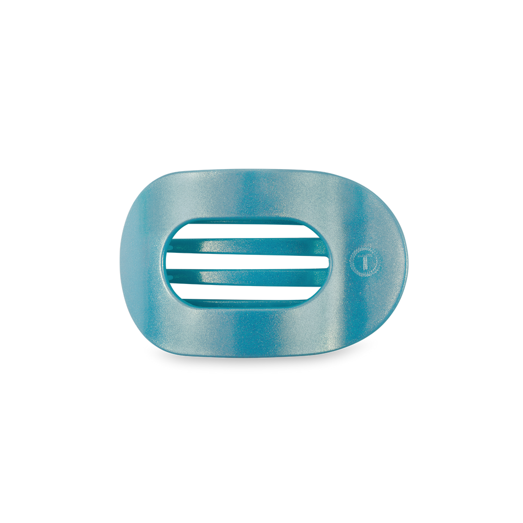 TELETIES - Round Flat Hair Clip | Small | Blue Seas