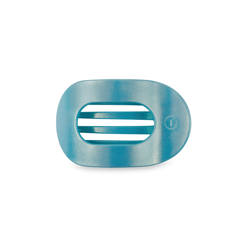 TELETIES - Round Flat Hair Clip | Small | Blue Seas