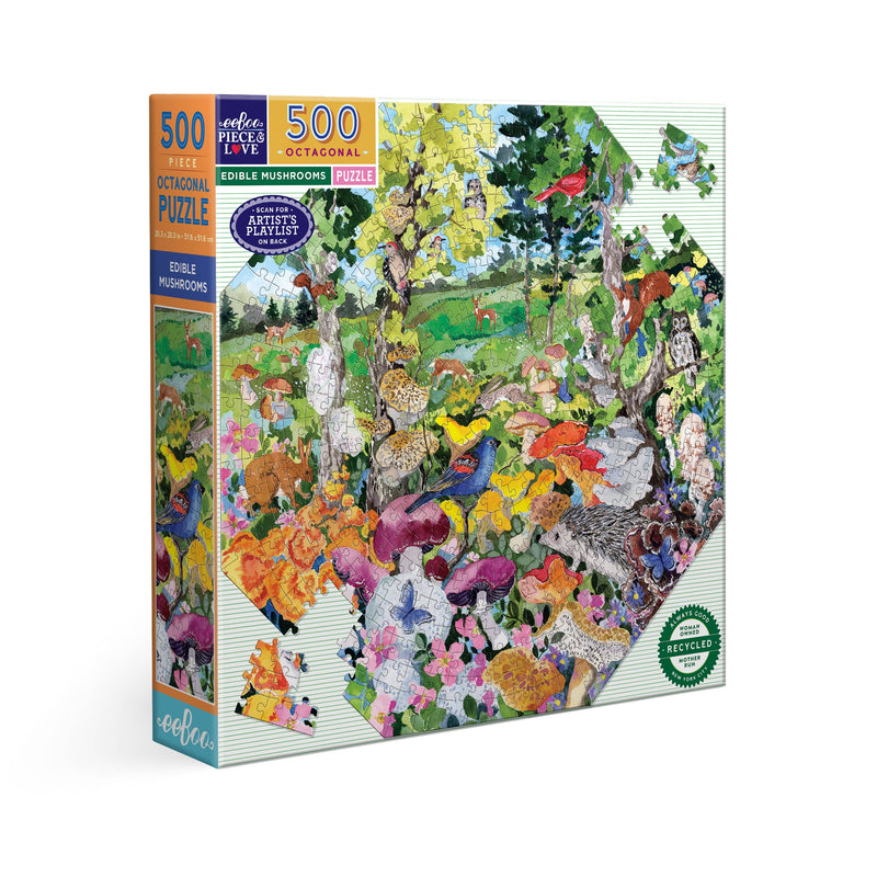 eeBoo - Edible Mushrooms 500 Piece Octagonal Puzzle