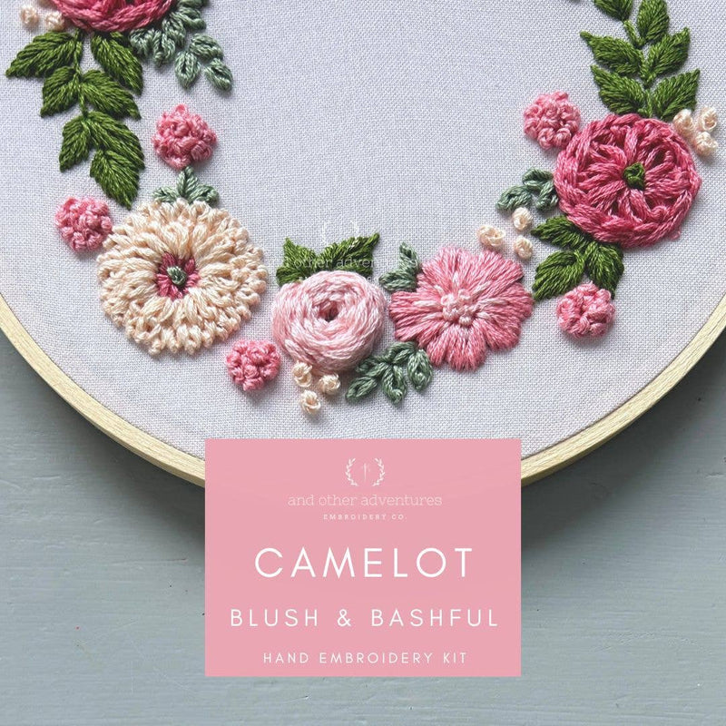 And Other Adventures Embroidery Co - Hand Embroidery Kit - Camelot in Blush & Bashful
