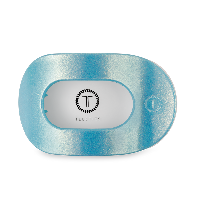 TELETIES - Round Flat Hair Clip | Large | Blue Seas