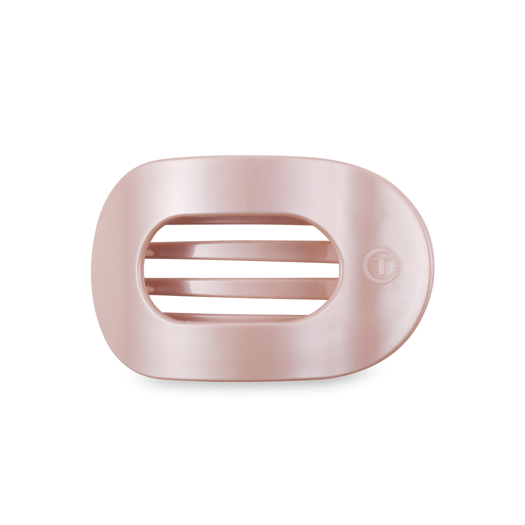 TELETIES - Round Flat Hair Clip | Medium | Pearly Pink