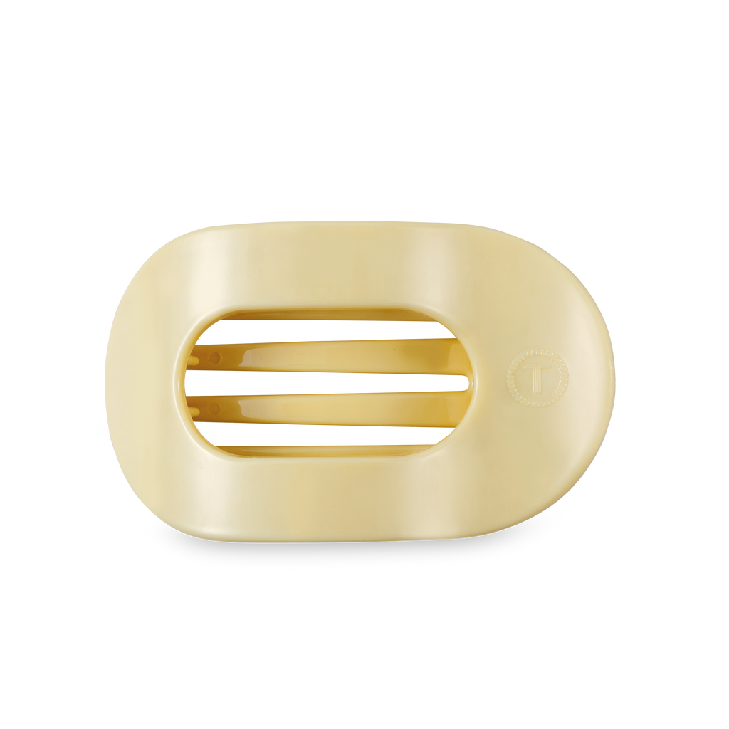 TELETIES - Flat Round Hair Clip | Medium | Butter Yellow