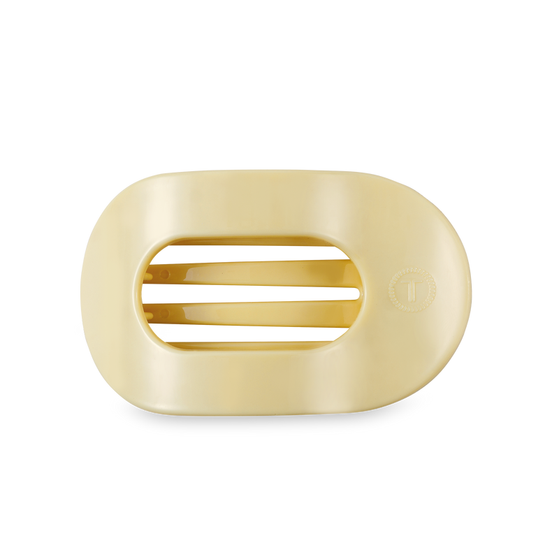 TELETIES - Flat Round Hair Clip | Medium | Butter Yellow