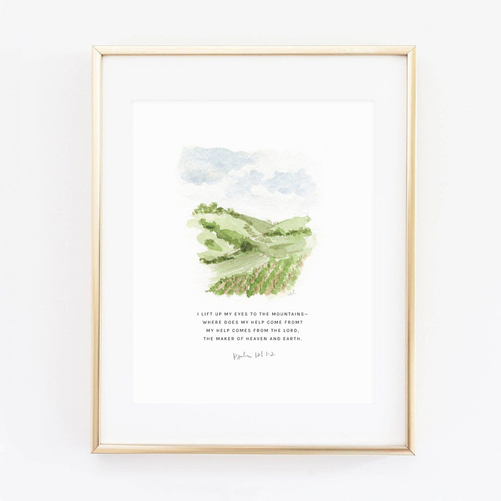 emily lex studio - Psalm 121:1-2 vineyard scripture print