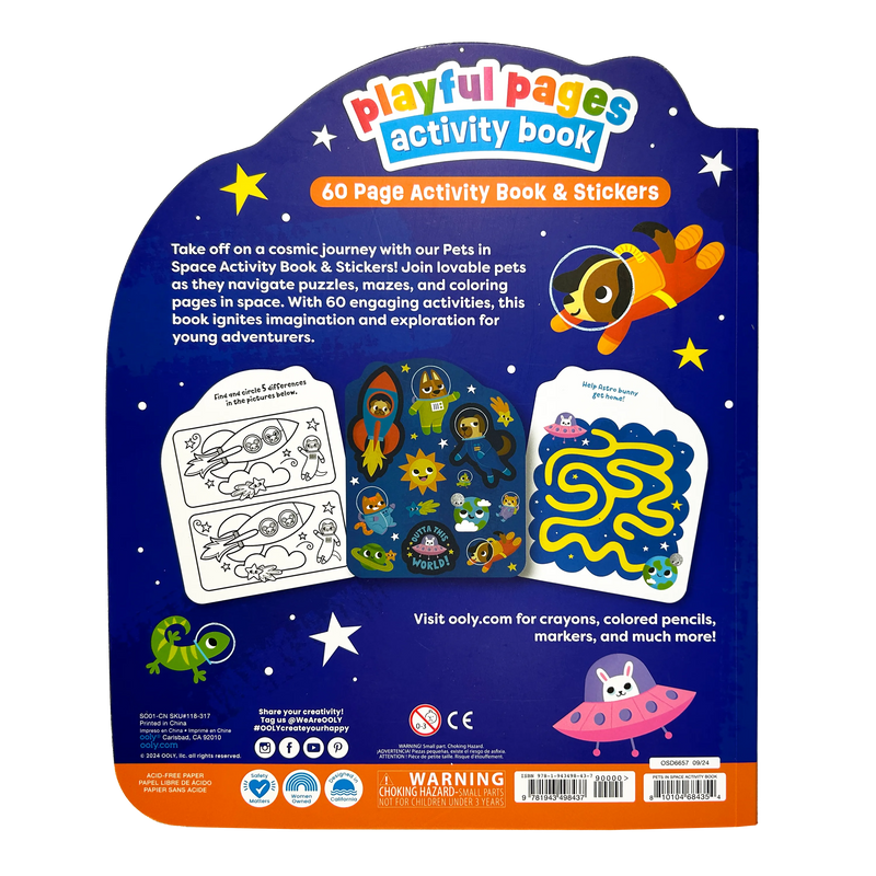 OOLY - Playful Pages Activity Book -Pets in Space!