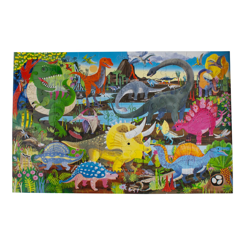 eeBoo - Land of Dinosaurs 100 Piece Puzzle