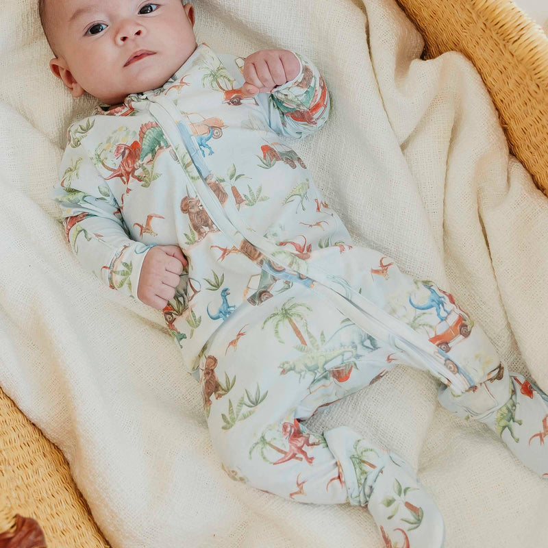 Copper Pearl - Zip-Up Footie Pajama - Dino Explorer