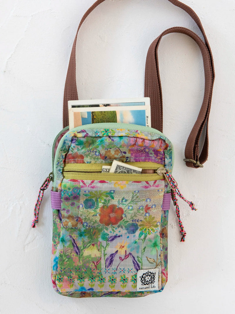 Natural Life® 8-in-1 Pocket Crossbody - Taupe Watercolor Patchwork