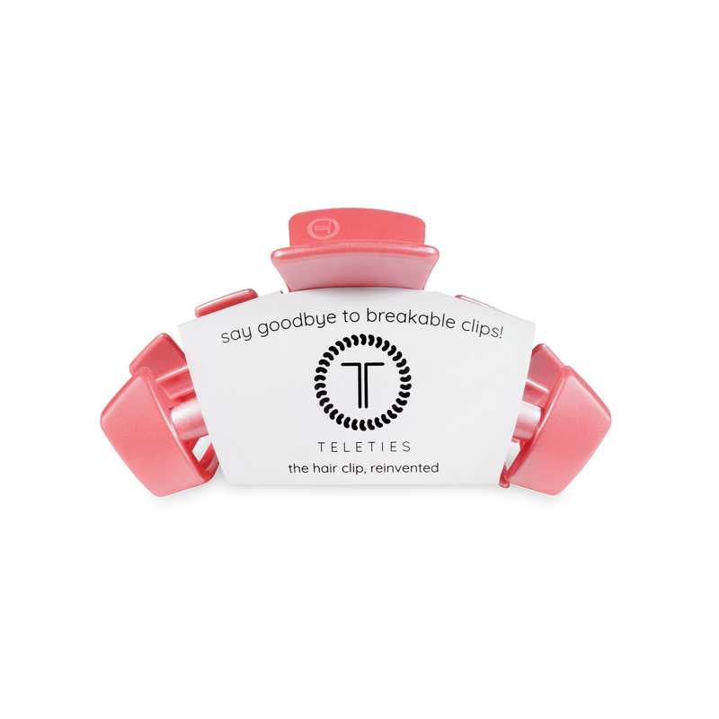 TELETIES - Classic Hair Clip | Small | Calming Coral