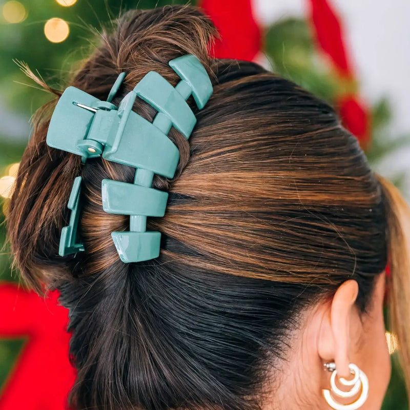 TELETIES - Classic Mistletoe Green Hair Clip - Assorted Sizes