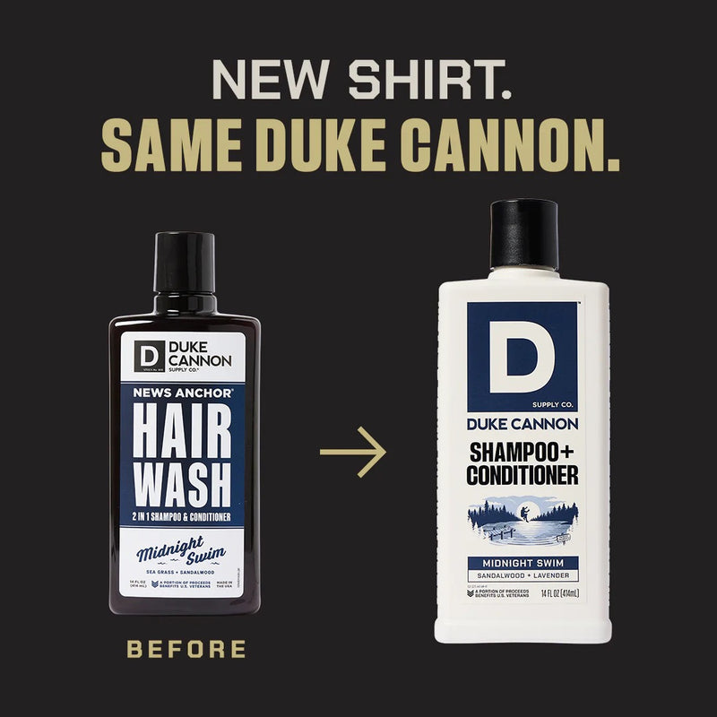 Duke Cannon NEWS ANCHOR 2-IN-1 HAIR WASH - MIDNIGHT SWIM