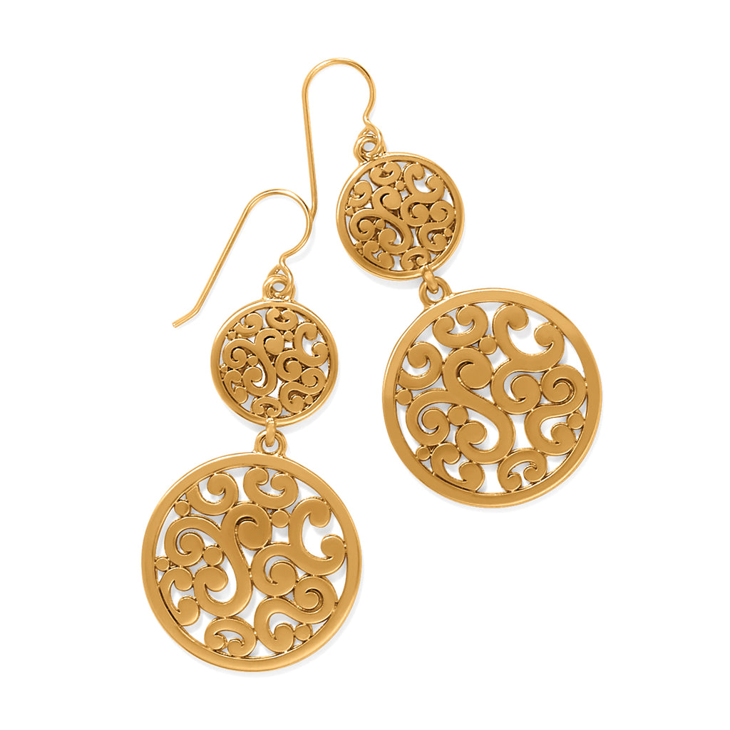 Brighton Contempo Medallion Duo French Wire Earrings Gold