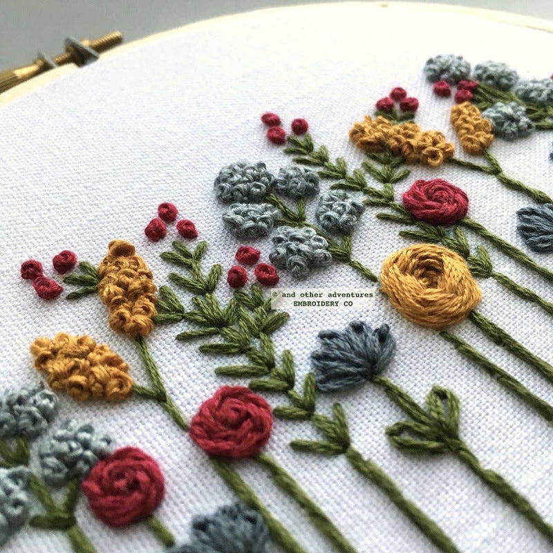 And Other Adventures Embroidery Co - Beginner Embroidery Kit - Wildflowers - November Skies