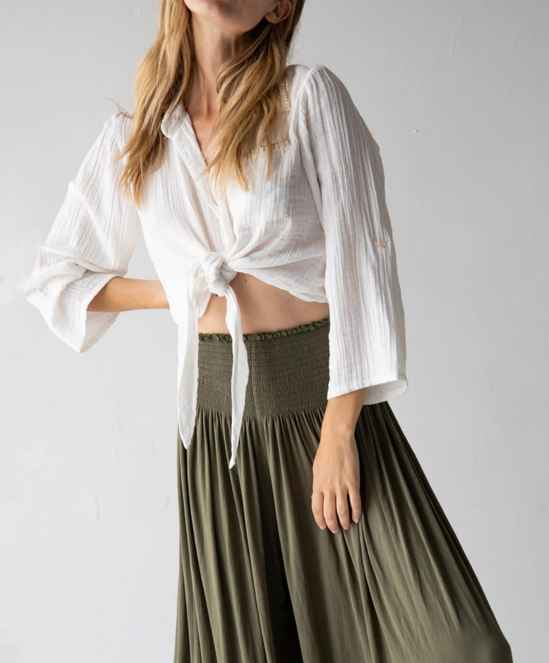 Natural Life Make A Move Knit Palazzo Pant - Olive