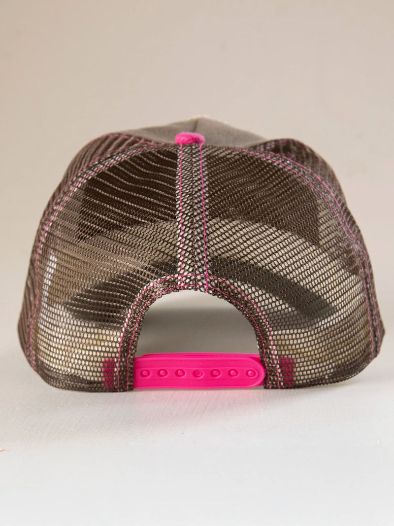 Natural Life Canvas Trucker Hat - Teal Peace Sign